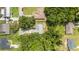 Aerial shot of a property nestled among lush trees, with nearby houses and a quiet street at 5430 Nw 55Th Pl, Ocala, FL 34482