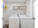 Efficient laundry room with side-by-side washer and dryer, offering convenience and functionality at 5430 Nw 55Th Pl, Ocala, FL 34482