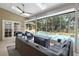 Comfortable screened lanai with outdoor seating and view of the sparkling pool at 1689 Wingspan Way, Winter Springs, FL 32708