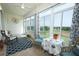 Sun room with a view of the golf course and comfortable wicker furniture at 2362 Prairie Dunes, Clermont, FL 34711