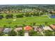 Aerial view of the neighborhood showcasing golf course frontage and community lake at 2388 Baronsmede Ct, Winter Garden, FL 34787