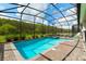 Beautifully screened pool with spa and brick-paved patio, surrounded by lush landscaping, offering a serene escape at 2816 Simile St, Kissimmee, FL 34746