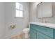 Half bath showcasing stylish vanity, fixtures, and natural light from the window at 4266 La Salle Ave, St Cloud, FL 34772