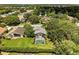Aerial view of a well-landscaped home featuring a screened-in pool and lush greenery in a serene neighborhood at 901 Grovesmere Loop, Ocoee, FL 34761