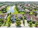 Beautiful aerial shot of a residential neighborhood with lush landscaping and a scenic pond at 9978 Mere Pkwy, Orlando, FL 32832