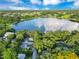 Stunning aerial view of the lake and the community at 1630 Lakeview Ct, Eustis, FL 32726