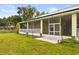 Exterior view of the screened lanai and lush backyard, blending indoor and outdoor living at 18920 Overton St, Orlando, FL 32833