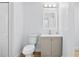 A stylish bathroom featuring a modern vanity with sleek fixtures and an LED mirror at 1921 Dartmouth Ave, Winter Park, FL 32789