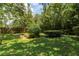 Tranquil backyard featuring mature landscaping and a lush lawn, creating a serene and private outdoor oasis at 3141 Cashmere Dr, Orlando, FL 32827