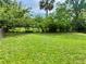 An expansive backyard features mature trees, lush greenery, and a freshly cut lawn at 4394 Prince Hall Blvd, Orlando, FL 32811