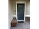 Inviting entryway features a stylish blue door and decorative stone accents for added curb appeal at 1452 Moon Valley Dr, Davenport, FL 33896