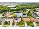 Aerial view of property showing pool, pond, solar panels, and backyard at 14634 Astina Way, Orlando, FL 32837