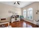 Office with hardwood floors, natural light, and a ceiling fan at 14634 Astina Way, Orlando, FL 32837