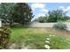 Spacious back yard featuring privacy fence, mature trees, and green grass at 2042 Hayfield Way, Apopka, FL 32712