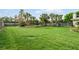 Expansive backyard featuring lush green grass and a privacy fence lined with mature trees at 245 Meadow Bay Ct, Lake Mary, FL 32746