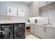 Well-organized laundry room with modern appliances, ample counter space, and storage cabinets at 4007 Grande Brick Loop # 13, Orlando, FL 32837