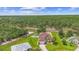 Aerial view of home with backyard bordered by natural Florida landscape including trees and wet lands at 412 Mallard Way, Kissimmee, FL 34759