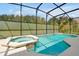 Beautiful pool with a spa and screen enclosure, perfect for relaxation and entertainment at 4429 Ganesha Loop, Kissimmee, FL 34746