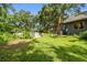 Above ground pool and spa in a spacious backyard surrounded by mature trees, perfect for relaxation at 524 S Lakeview Ave, Winter Garden, FL 34787