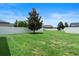 Well-maintained, fenced backyard with lush green grass and a mature tree at 7409 Fairgrove Ave, Windermere, FL 34786