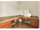 Cozy office area with a built-in desk, drawers, and modern decor, ideal for remote work or study at 7409 Fairgrove Ave, Windermere, FL 34786