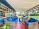 Covered patio with comfortable seating area and backyard view at 91 High St, Winter Haven, FL 33880