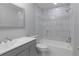 Modern bathroom featuring tiled shower/tub combination and a vanity at 1066 Swanson Dr, Deltona, FL 32738