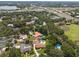 Wide aerial view showcasing a home in a neighborhood setting, near a park and highway at 1191 Banbury Trl, Maitland, FL 32751