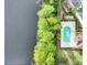 Overhead shot of a community pool with lake access and plenty of space at 2261 Brookridge Trl, Sanford, FL 32773