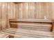 Home sauna features wooden bench seating at 2700 Ocean Shore Blvd # 515, Ormond Beach, FL 32176