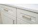 Close-up of white kitchen cabinets with modern pulls and white countertops at 459 Marion Oaks Trail, Ocala, FL 34473