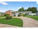 Charming front yard with lush landscaping, circular driveway and covered porch at 830 Hawkes Ave, Orlando, FL 32809
