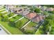 From above: view of the home and expansive backyard in a suburban setting at 10580 Moss Rose Way, Orlando, FL 32832