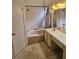 Clean bathroom featuring a tub, shower, and a vanity with mirror at 1524 Crawford Dr, Apopka, FL 32703