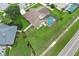 Home showcasing a screened pool, spacious backyard, and proximity to neighboring homes, creating a private outdoor retreat at 1546 Royal Cir, Apopka, FL 32703
