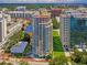 Stunning aerial view of the building exterior showcasing the architecture in the city at 322 E Central Blvd # 614, Orlando, FL 32801