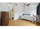 Bright main bedroom with wood floors, vaulted ceilings and ensuite bathroom at 386 Lakeview St, Orlando, FL 32804
