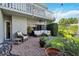 Cozy backyard patio with outdoor seating, lush garden and relaxing water feature at 386 Lakeview St, Orlando, FL 32804
