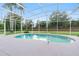 Screened in kidney shaped pool with large deck and tropical landscaping at 4110 Maplegrove Dr, Orlando, FL 32818