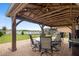 Spacious backyard features a gazebo, well-maintained lawn, and a peaceful view of the water at 2254 Canyon Breeze Ave, Kissimmee, FL 34746