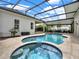 Screened pool area showcasing the pool, spa and an adjacent covered patio for relaxation at 8665 Pinter St, Orlando, FL 32827