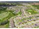 Expansive aerial view of a suburban community featuring well-maintained homes and lush green spaces at 944 Benjamin Trl, Davenport, FL 33837