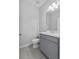 Well-lit half bathroom with gray vanity and white countertop at 944 Benjamin Trl, Davenport, FL 33837