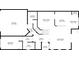 First floor plan featuring a spacious living room, kitchen, dining area and garage at 1461 Travertine Ter, Sanford, FL 32771