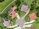 Birds-eye view of neighborhood with well maintained yards and homes at 1462 Palm Bay Ct, Lake Mary, FL 32746