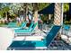 Pool deck with lounge chairs, tables, and umbrellas, offering a relaxing outdoor space at 2515 Dharma Cir, Kissimmee, FL 34746