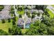 Aerial view of homes featuring private backyard pools and mature trees, in a peaceful and well-maintained neighborhood at 2621 Peony Dr, Oviedo, FL 32766