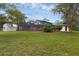 Spacious backyard with a screened-in pool and well-maintained lawn, perfect for outdoor activities and relaxation at 2630 S Tanner Rd, Orlando, FL 32820