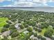 Aerial view of a charming home surrounded by lush greenery and mature trees in a residential neighborhood at 302 E Oakland Ave, Oakland, FL 34760