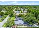 Aerial view of the home, showcasing the neighborhood and surrounding greenery at 3601 S Summerlin Ave, Orlando, FL 32806